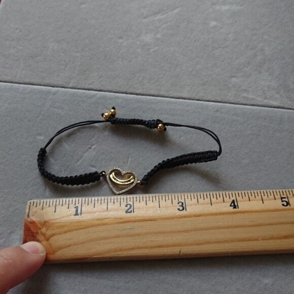 Juicy Couture black Knit Pave crystals heart Bracelet - Picture 6 of 8